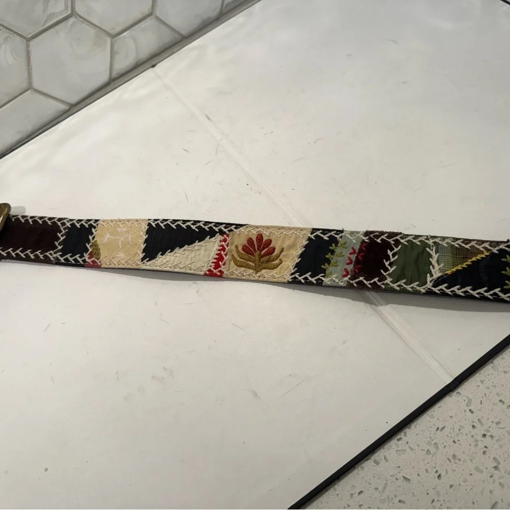 Lucky Brand Textured Patterned Woman’s Belt Sz 34 BOHO Western Country